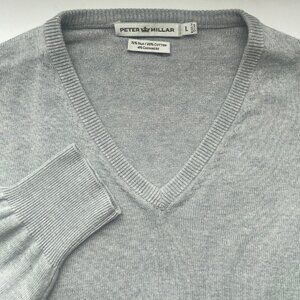 Peter Millar Silk Cashmere Sweater V-Neck Long Sleeve Size L